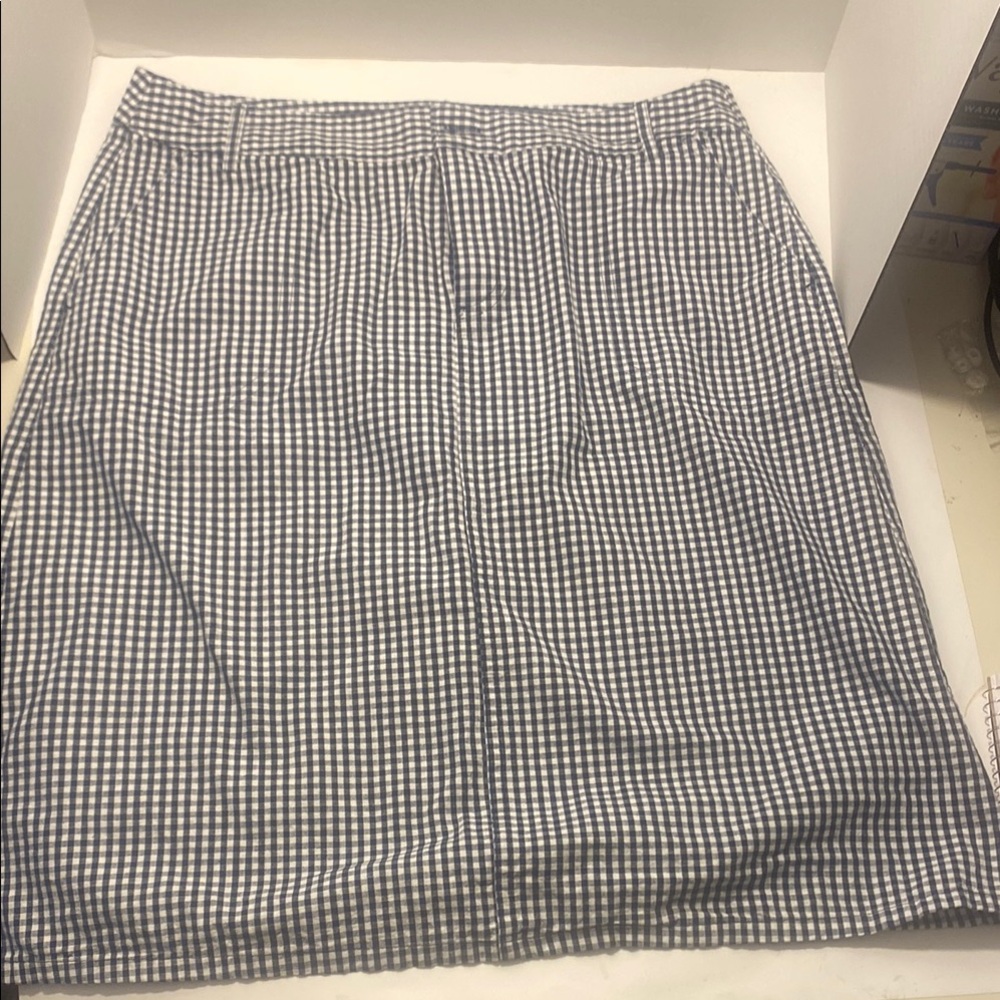 Liz Claiborne Classic navy Blue and White Checkered Women's Skirt